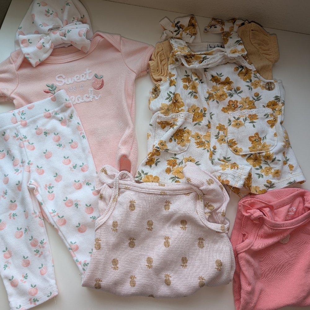 5 Piece 0-3 Month Baby Girl Bundle